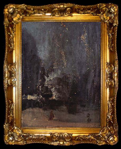 framed  James Abbot McNeill Whistler Night in Black and Gold, The falling Rocket, ta009-2